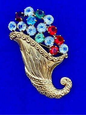 Anthony B. David Gold Tone Cornucopia Brooch